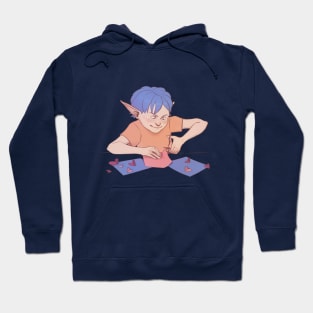 Lovely Elf Making Postcards Hoodie